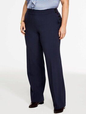 Talbots NWT Navy Blue Greenwich Wide Leg Pants 22W